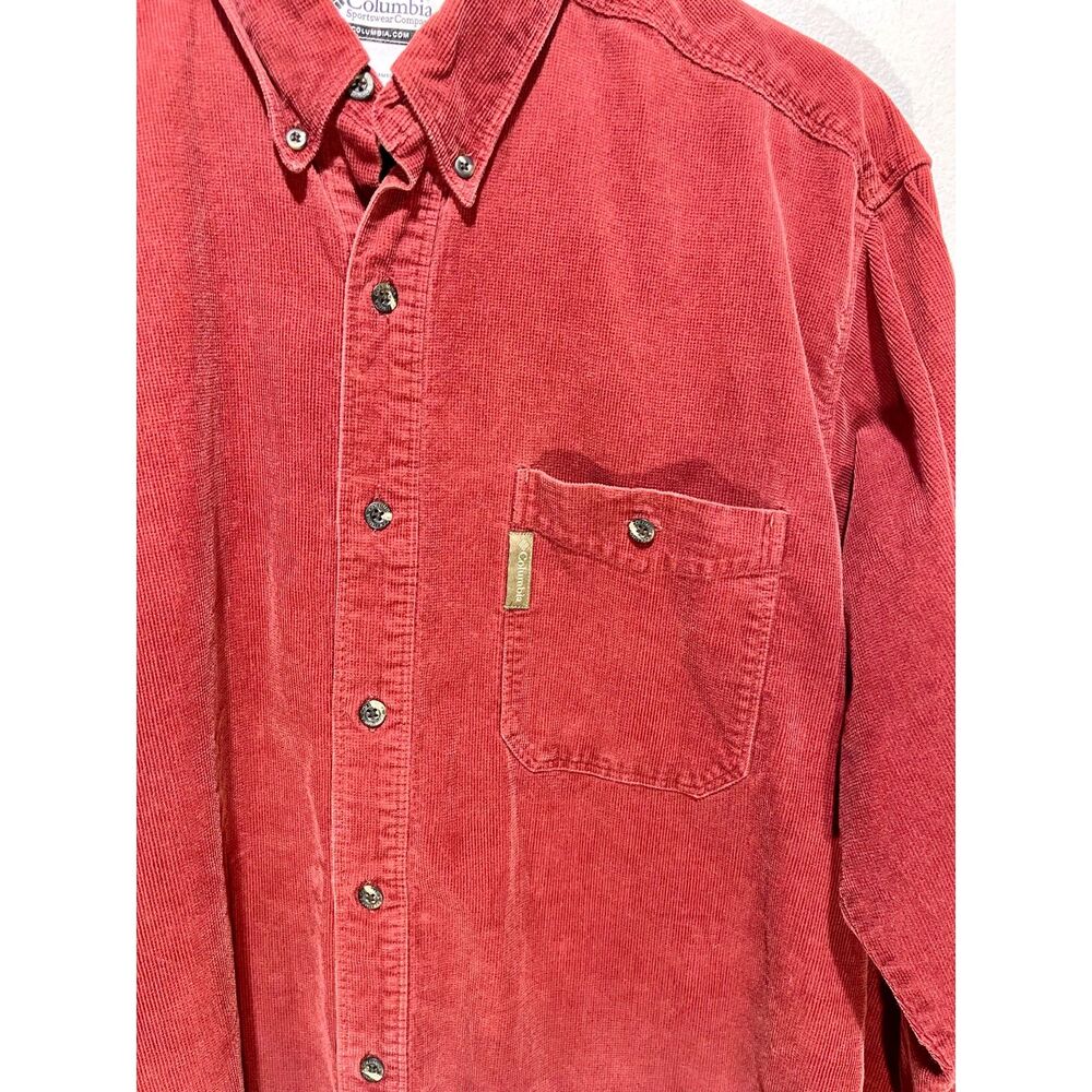 Columbia sportswear corduroy Button down shirt rusty orange teracota men's XL - Picture 4 of 6